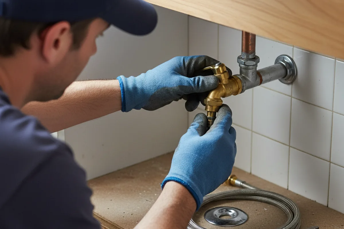 Shutoff valve and fitting work during Emergency Plumbing in Henry